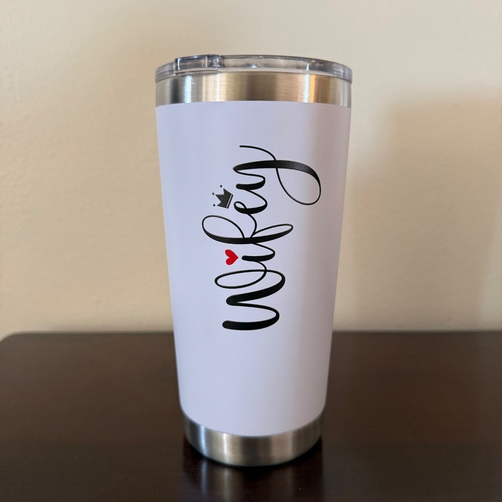 New Eleven Wifey Tumbler Women 20oz White New Nutrition Facts Insulated Mug